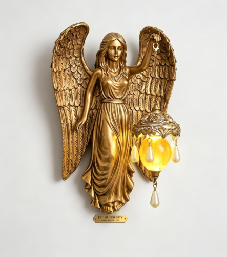 Vintage Golden Angel Wall Sconce Lamp