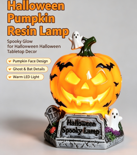 Halloween Pumpkin Resin Lamp A