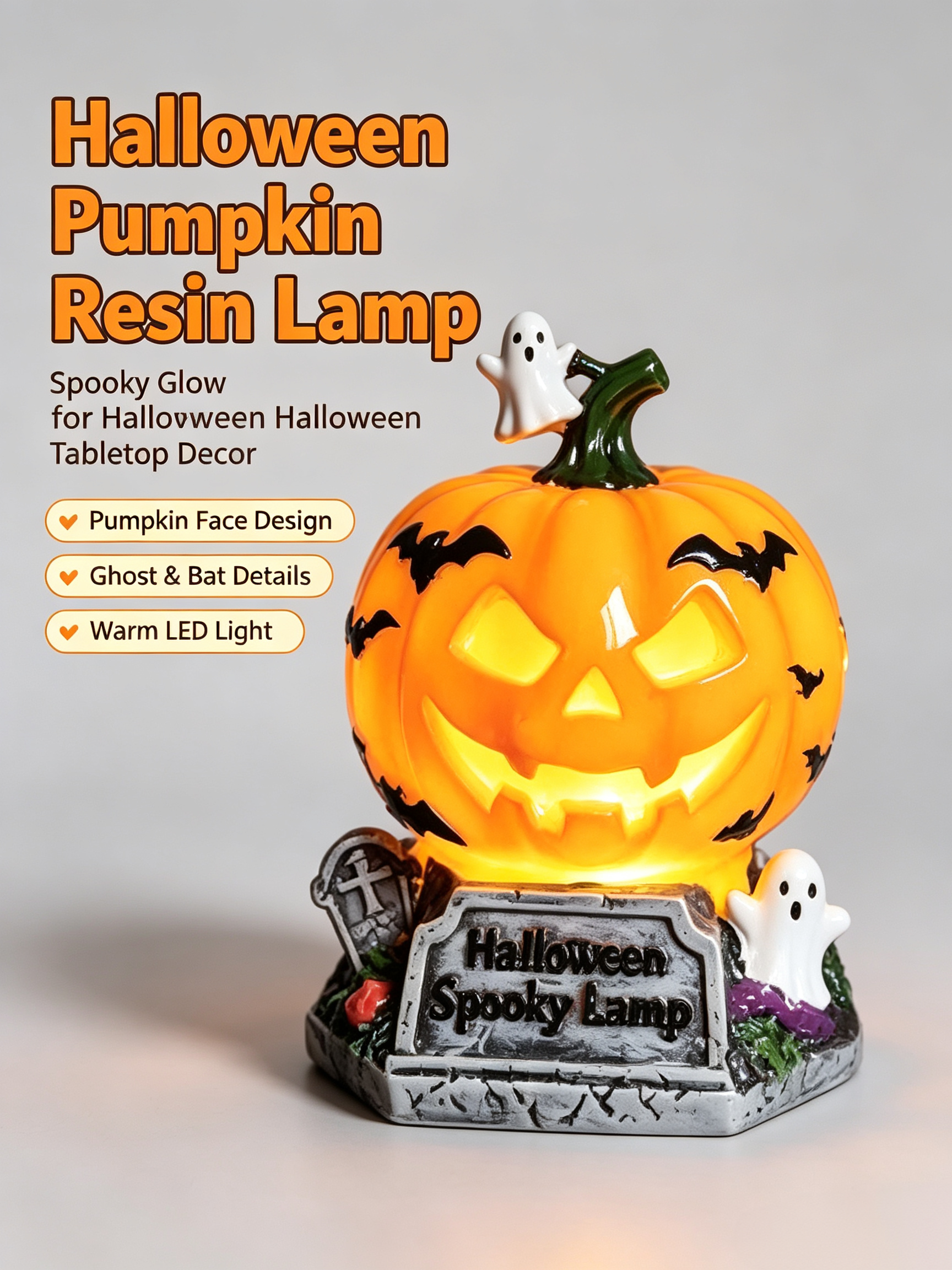 1 Halloween Pumpkin Resin Lamp A