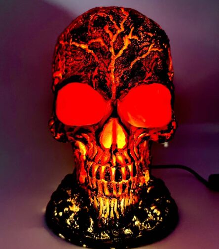 Lava Stone Skull Lamp E