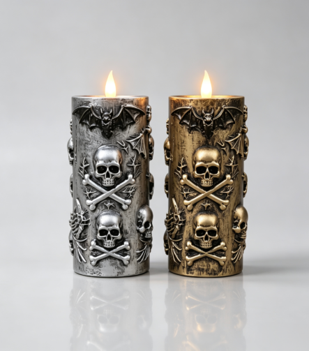 Skull Halloween Candle Holder A