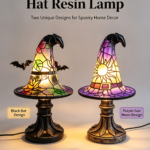 Halloween Witch Hat Resin Lamp AB