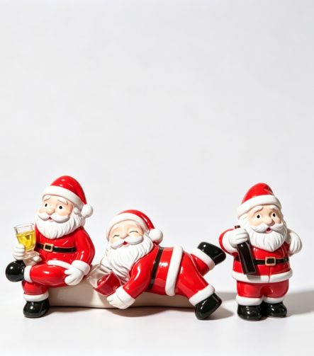 Funny Santa Claus Resin Planter Set