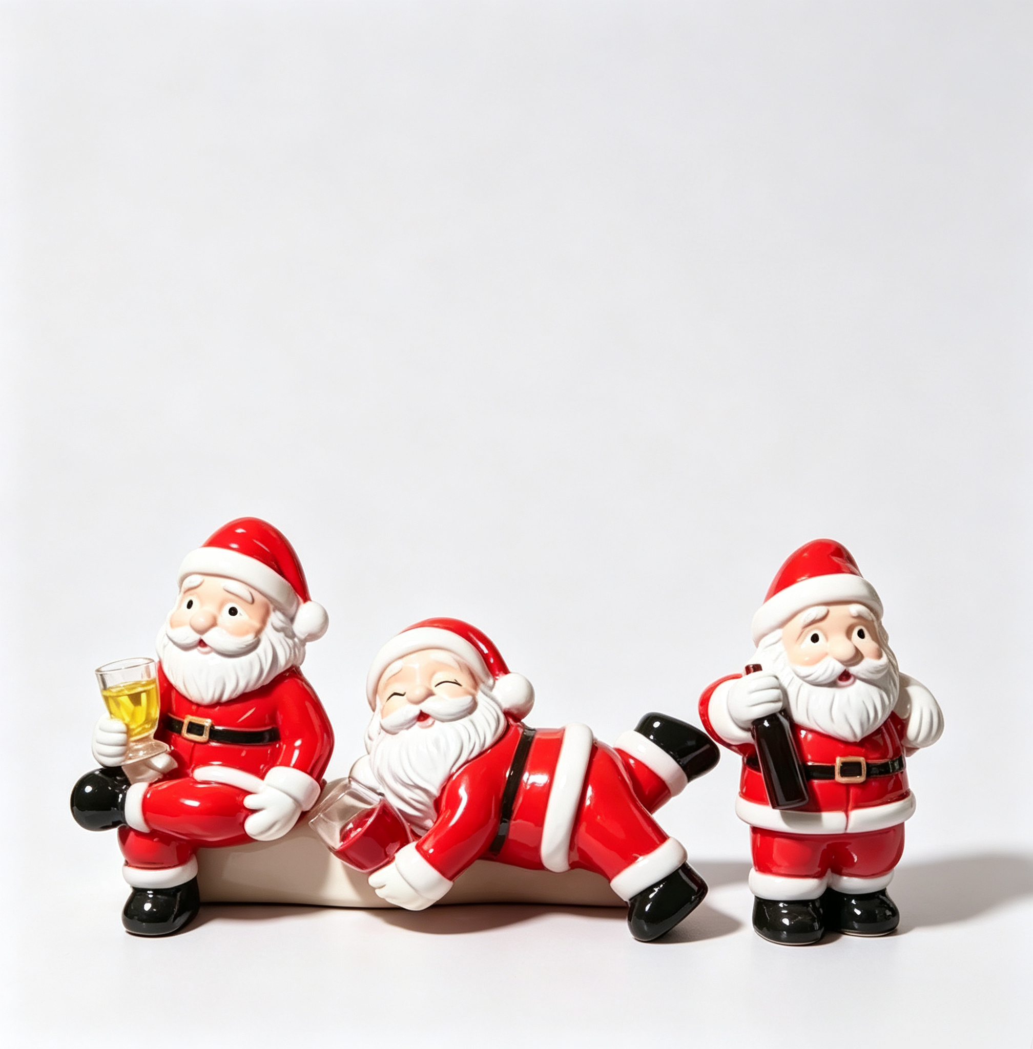 Funny Santa Claus Resin Planter Set