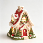 Christmas Snow House Resin Figurine