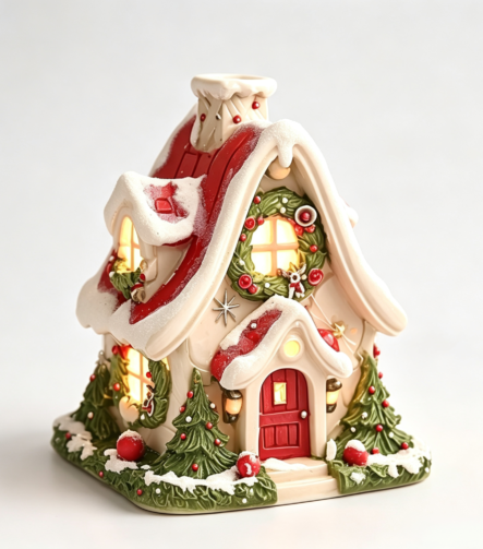 Christmas Snow House Resin Figurine