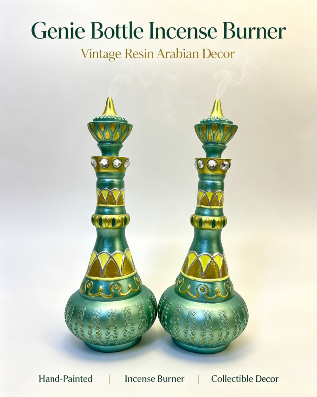 Arabian Genie Bottle Resin Statue