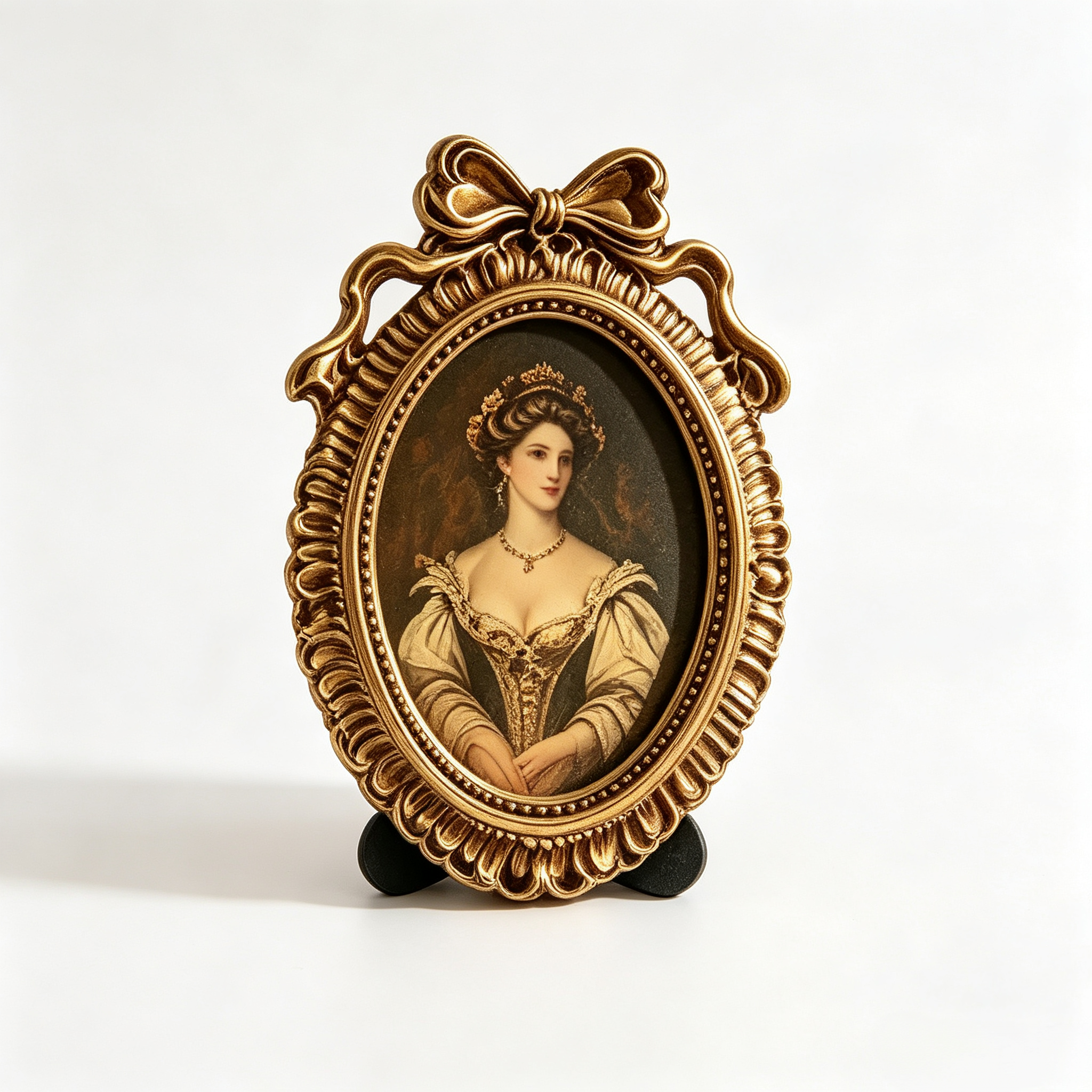 Vintage Bow Oval Resin Picture Frame A - 1
