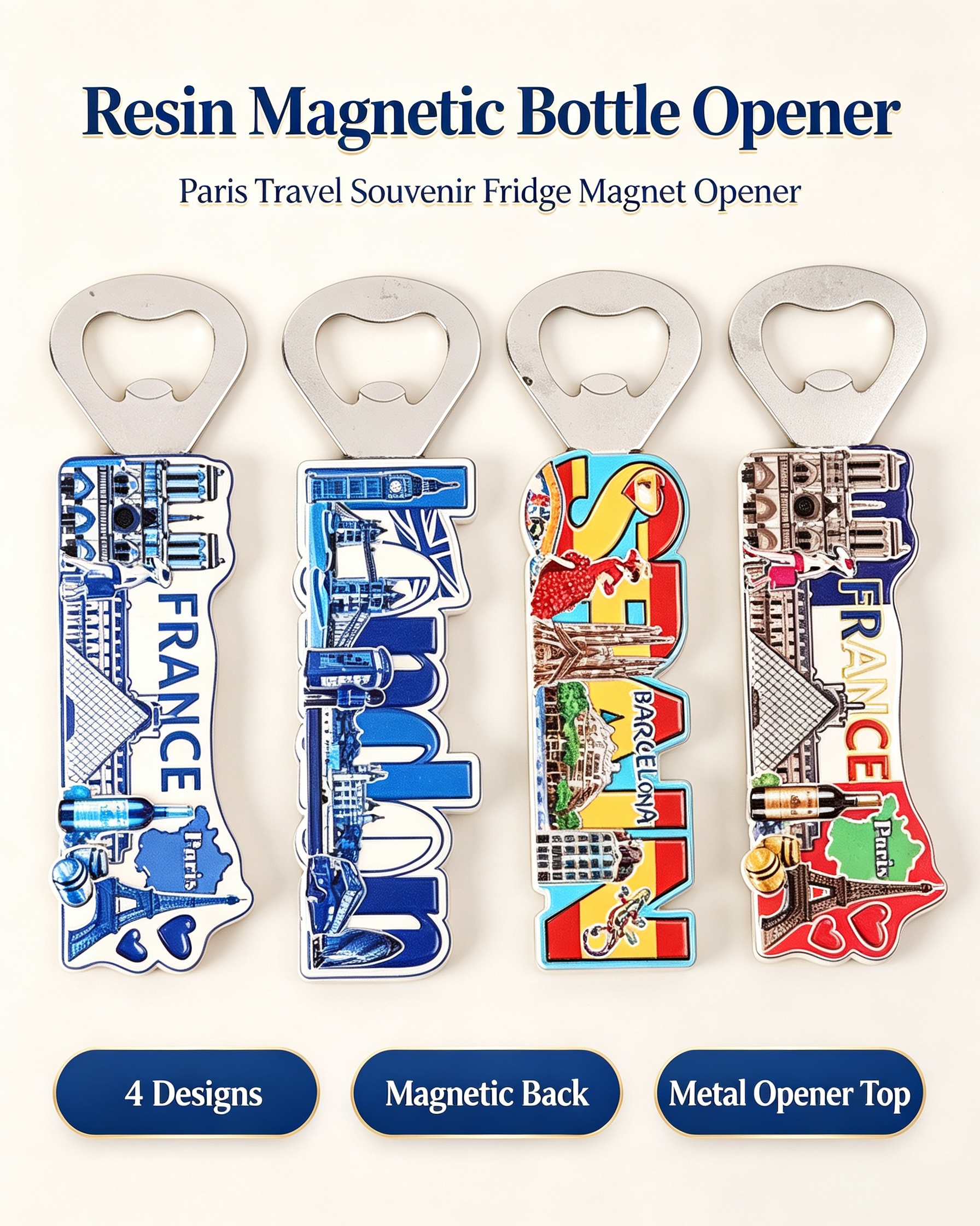 Resin Bottle Opener Fridge Magnet - 1