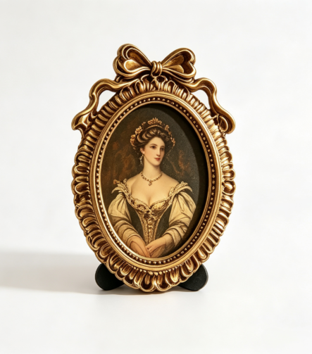 Vintage Bow Oval Resin Picture Frame A