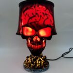 Lava Cracked Skull Table Lamp A