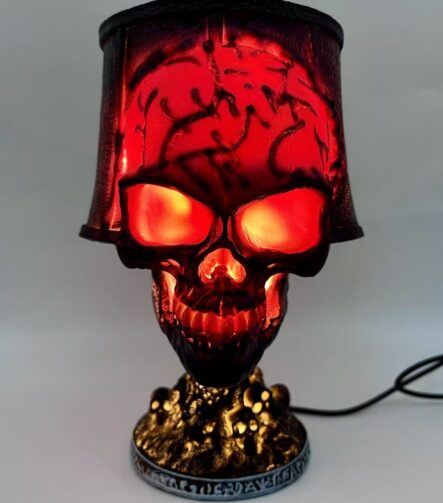 Lava Cracked Skull Table Lamp A