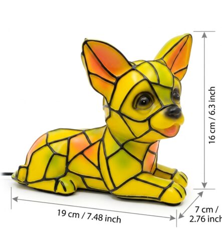 Tiffany Style Chihuahua Resin Lamp A