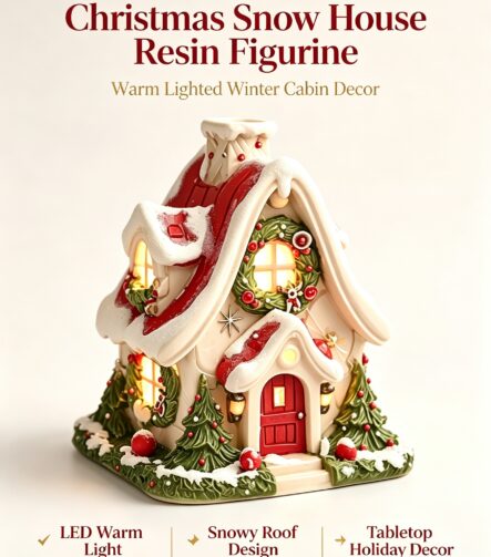 Christmas Snow House Resin Figurine