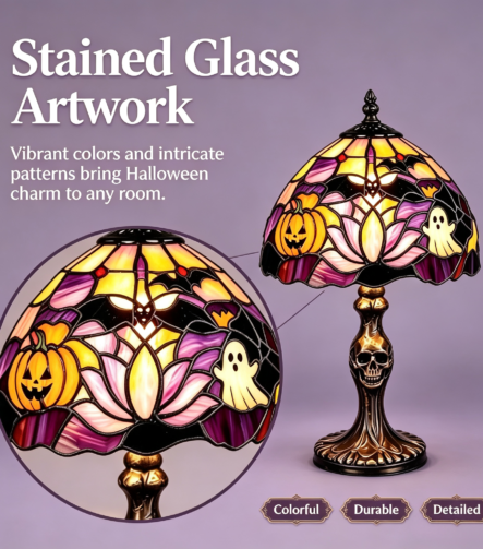 Halloween Tiffany Style Resin Table Lamp A