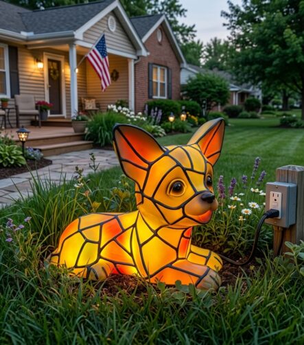 Tiffany Style Chihuahua Resin Lamp A