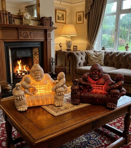 Gorilla Family Sofa Resin Lamp AB