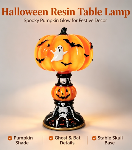 Halloween Tiffany Style Resin Table Lamp C