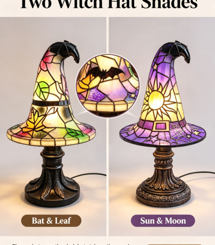 Halloween Witch Hat Resin Lamp AB