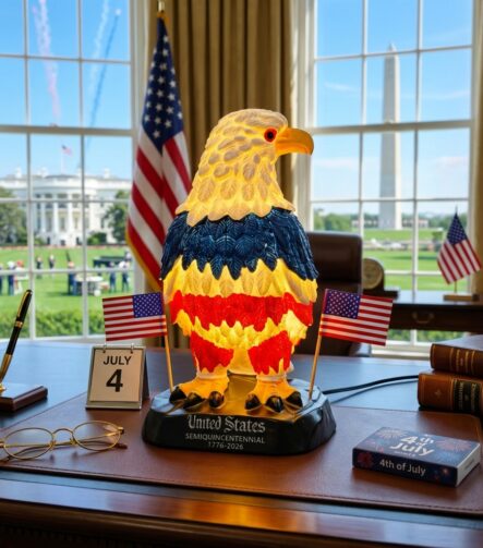 American Bald Eagle Resin Lamp