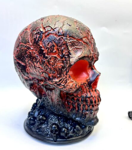 Lava Stone Skull Lamp E