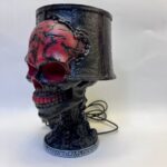 Lava Cracked Skull Table Lamp A