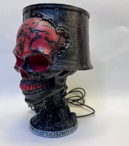 Lava Cracked Skull Table Lamp A