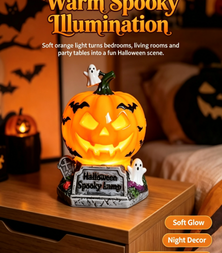 Halloween Pumpkin Resin Lamp A