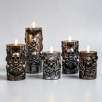 Skull Halloween Candle Holder A