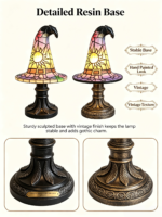 Halloween Witch Hat Resin Lamp AB