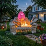 Gorilla Family Sofa Resin Lamp AB