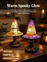 Halloween Witch Hat Resin Lamp AB