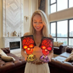 Lava Cracked Skull Table Lamp A