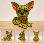 Tiffany Style Chihuahua Resin Lamp A