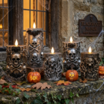 Skull Halloween Candle Holder A